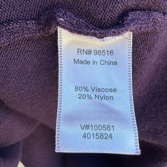 Coldwater Creek Womens Purple Mock Neck Stretch Short Sleeve Sweater Blouse 1X - Picture 3 of 9